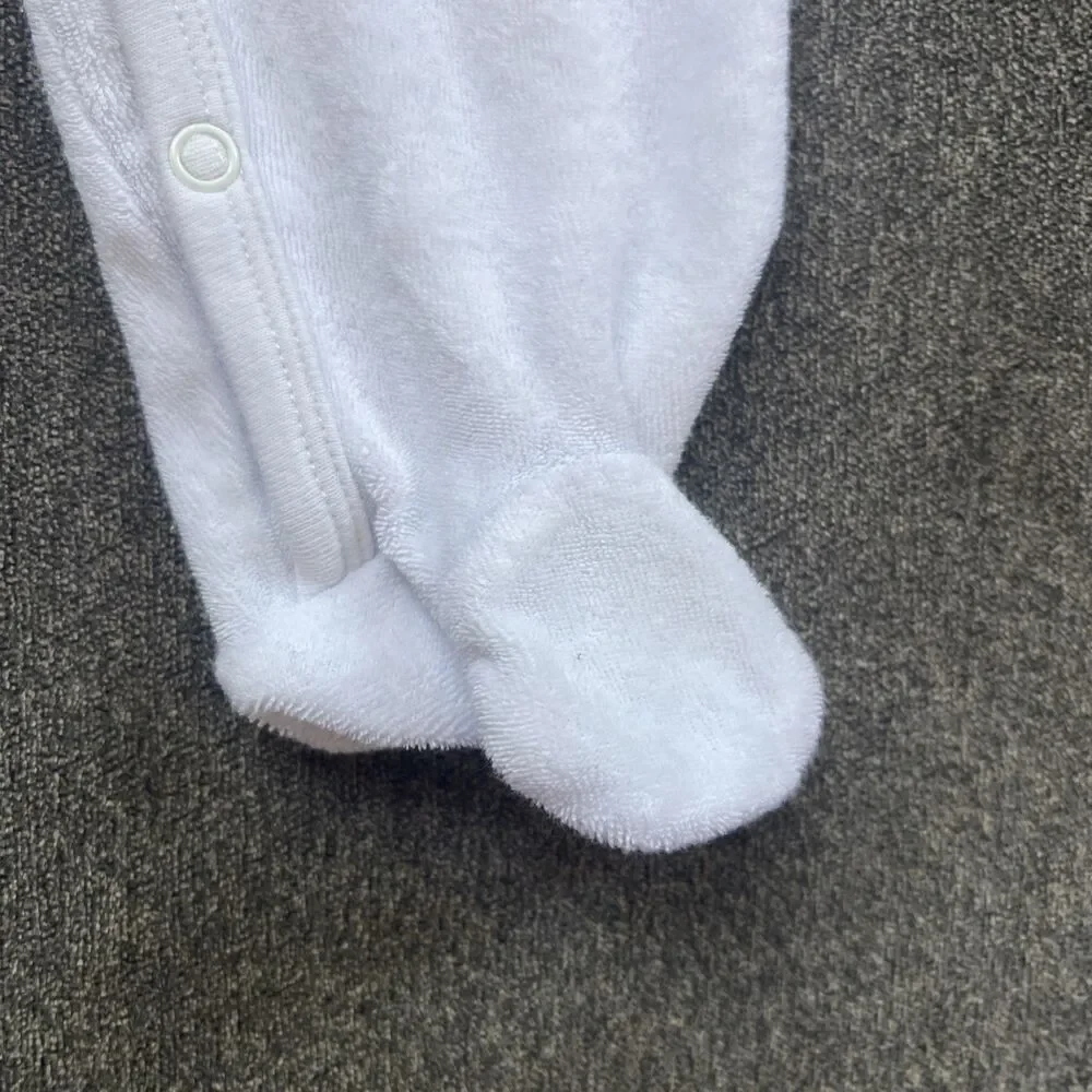 Carters Boys Size‎ 3 Months Romper One Piece Footsie White Snap UP Long Sleeve